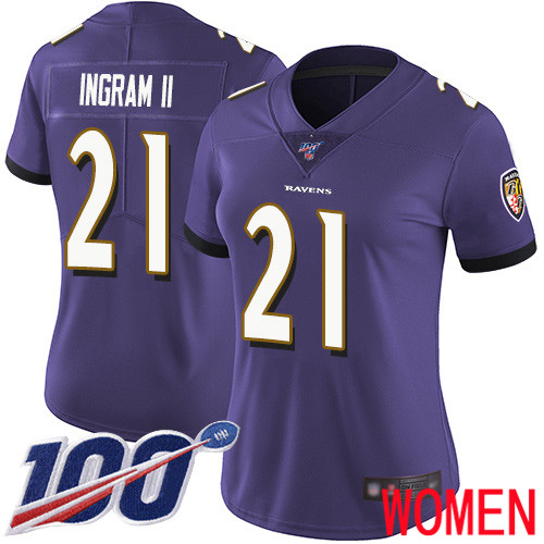 Baltimore Ravens Limited Purple Women Mark Ingram II Home Jersey NFL Football 21 100th Season Vapor Untouchable